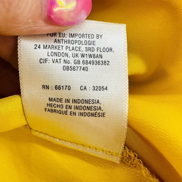 Anthropologie Maeve Yanna Golden Mustard Yellow Off The Shoulder Top Blouse XS - Picture 9 of 9